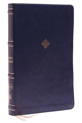 Nkjv, Thinline Bible, Leathersoft, Navy, Red Le... 0785234411 Book Cover
