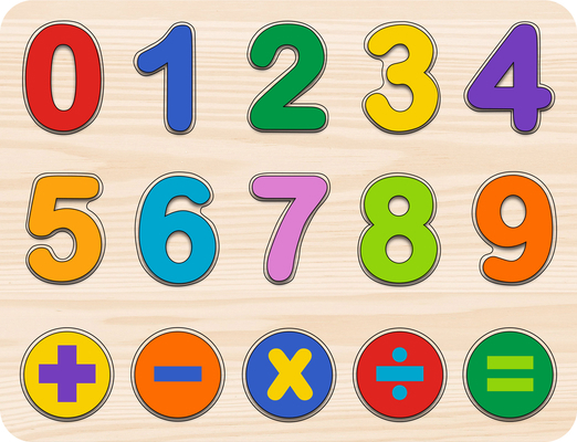 Hardcover Numbers Kids' Wooden Puzzle (15-Piece Set) Book