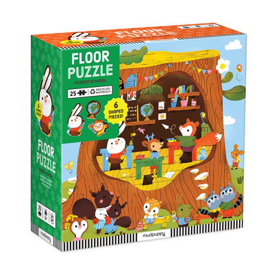 Toy Forest School 25 Piece Floor Puzzle with Shaped Pieces Book