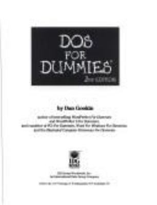 DOS for Dummies 1878058754 Book Cover