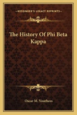 The History Of Phi Beta Kappa 1163191647 Book Cover