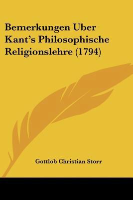 Bemerkungen Uber Kant's Philosophische Religion... 1104622572 Book Cover