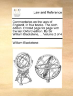 Commentaries on the Laws of England. in Four Bo... 1170497667 Book Cover