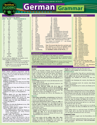 German Grammar: Quickstudy Laminated Reference ... 1423234723 Book Cover