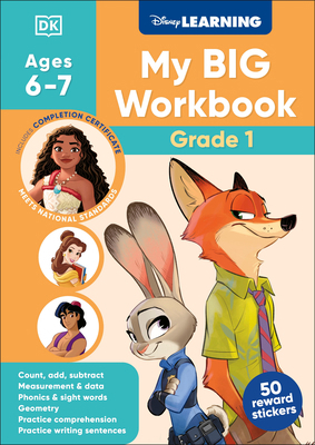 Disney Learning Big Workbook Grade 1: Math & En... B0DTDVC6LL Book Cover