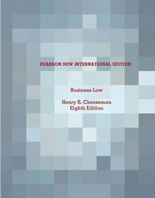 Business Law: Pearson New International Edition 1292023406 Book Cover