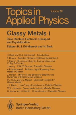 Glassy Metals I: Ionic Structure, Electronic Tr... 3662308983 Book Cover