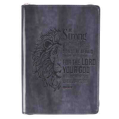 Strong & Courageous Classic Lux-Leather Zip Jou... 1642720127 Book Cover