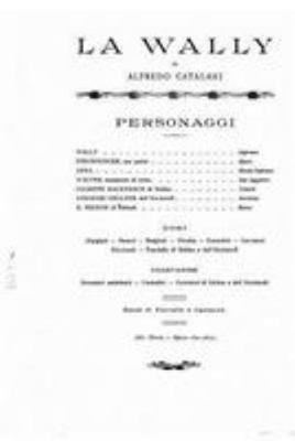 La Wally [Italian] 1530855713 Book Cover