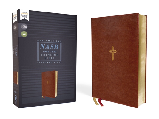 Nasb, Thinline Bible, Leathersoft, Brown, Red L... 0310450969 Book Cover