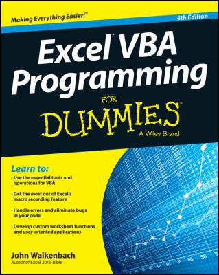 Excel VBA Programming for Dummies 1119077397 Book Cover