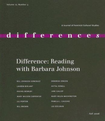 Difference: Reading with Barbara Johnson 0822366576 Book Cover