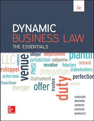 Dynamic Business Law: The Essentials 007802384X Book Cover