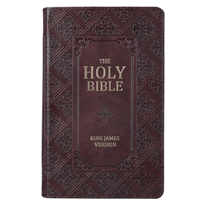KJV Giant Print Lux-Leather Pattern Dark Brown [Large Print] 1432117971 Book Cover