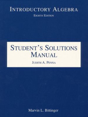 Introductory Algebra: Student's Solutions Manual 0201340232 Book Cover