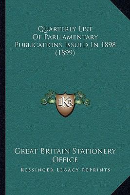 Quarterly List Of Parliamentary Publications Is... 1164956264 Book Cover