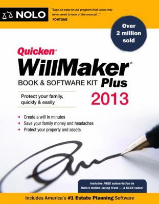 Quicken Willmaker Plus 2013: Book & Software Kit 1413317553 Book Cover