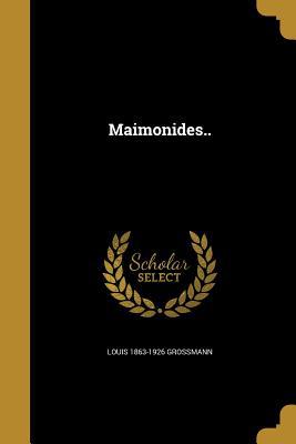 Maimonides.. 137130002X Book Cover