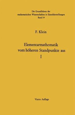 Elementarmathematik Vom Höheren Standpunkte Aus... [German] 3662376431 Book Cover