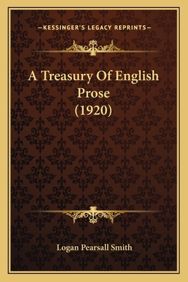 A Treasury Of English Prose (1920) 1164554433 Book Cover