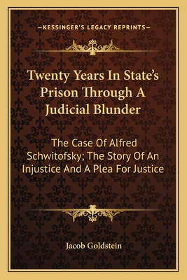 Twenty Years In State's Prison Through A Judici... 1163766267 Book Cover