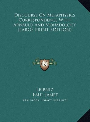 Discourse On Metaphysics Correspondence With Ar... [Large Print] 1169903142 Book Cover