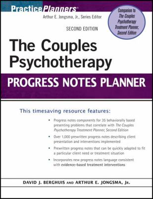 The Couples Psychotherapy Progress Notes Planner 0470936916 Book Cover