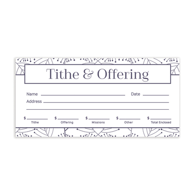 Offering Envelope Tithe & Offering Purple/White... B07PQBML43 Book Cover
