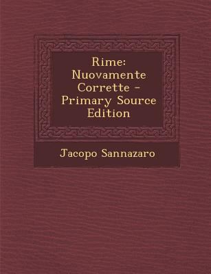 Rime: Nuovamente Corrette [Italian] 1287423450 Book Cover