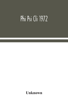 Phi Psi Cli 1972 9354044182 Book Cover