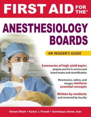 First Aid for the Anesthesiology Boards: An Ins... 0071471782 Book Cover