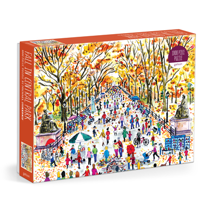 Hardcover Michael Storrings Fall in Central Park 1000 Piece Puzzle Book