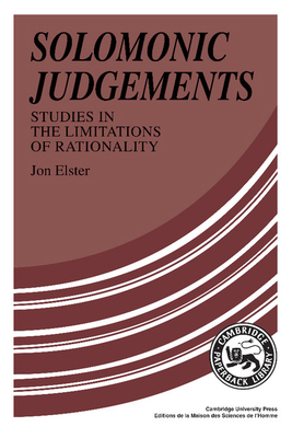 Solomonic Judgements: Studies in the Limitation... 0521376084 Book Cover