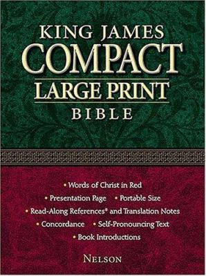 King James Compact Large Print Bible - Black [Large Print] 0718008960 Book Cover
