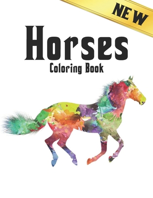 New Horses Coloring Book: 50 One Sided Horse De... B08YS4SJXZ Book Cover