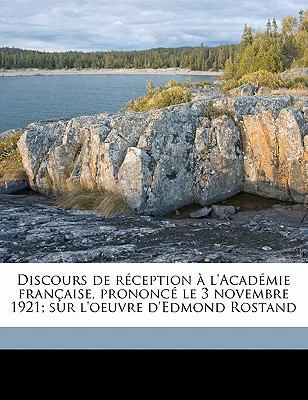 Discours de Réception À l'Académie Française, P... [French] 1177264625 Book Cover