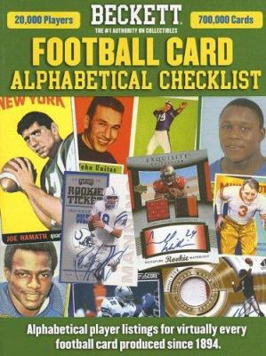 Beckett Football Alphabetical Checklist 193069251X Book Cover