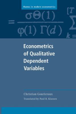 Econometrics of Qualitative Dependent Variables 0521331498 Book Cover