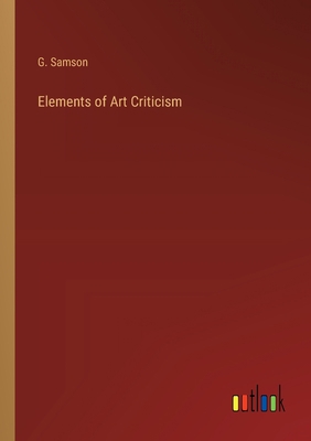 Elements of Art Criticism 3368827561 Book Cover