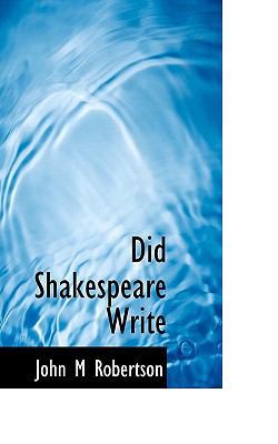 Did Shakespeare Write 1113684011 Book Cover