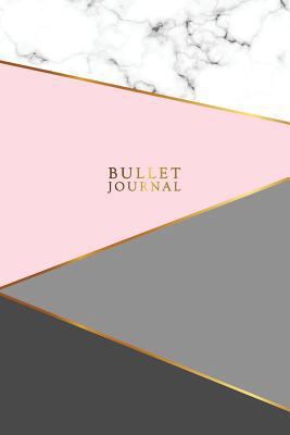 Bullet Journal: Marble + Gold Bullet Journal 120-Page 1/4 Inch Dot Grid Notebook 6 X 9 Marble & Gold Perfect Bound Softcover