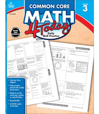 Common Core Math 4 Today, Grade 3: Daily Skill ... B00QFX101O Book Cover