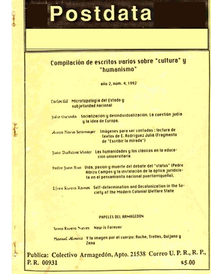 Postdata: Vol. 1 Núm. 2 [Spanish] 1516958101 Book Cover