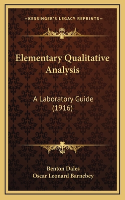 Elementary Qualitative Analysis: A Laboratory G... 116472634X Book Cover