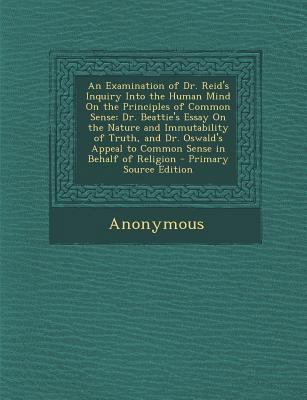 An Examination of Dr. Reid's Inquiry Into the H... 1293132861 Book Cover