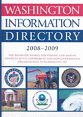 Washington Information Directory 2008-2009 0872899462 Book Cover