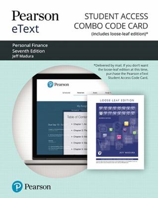 Pearson Etext for Personal Finance -- Combo Acc... 0135639484 Book Cover