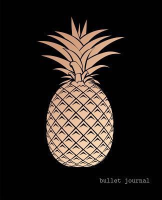 Paperback Bullet Journal: Rose Gold Pineapple Dot Grid Paper Journal - Stylish Trendy Softcover for Journaling Drawing & Note Taking Black Book