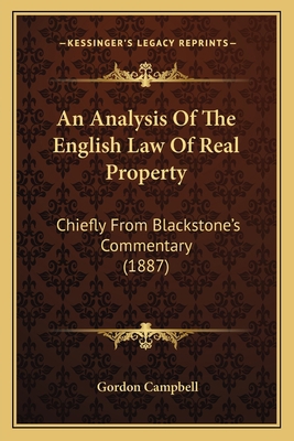 An Analysis Of The English Law Of Real Property... 1164567209 Book Cover
