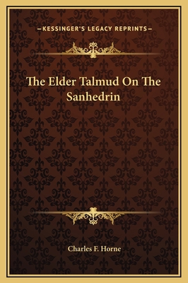 The Elder Talmud On The Sanhedrin 1169189148 Book Cover